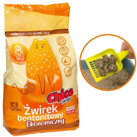 CHICO Żwirek bentonitowy Ekonomiczny 5l CHICO Żwirek bentonitowy Ekonomiczny 5l