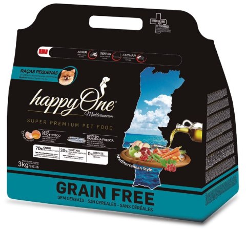 HappyOne Grain-Free Mediterraneum Small Breeds sardynka 3kg