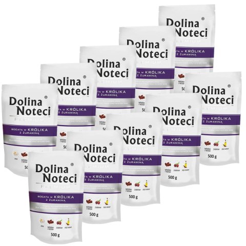 Dolina Noteci Premium bogata w królika z żurawiną saszetka 10 x 500 g